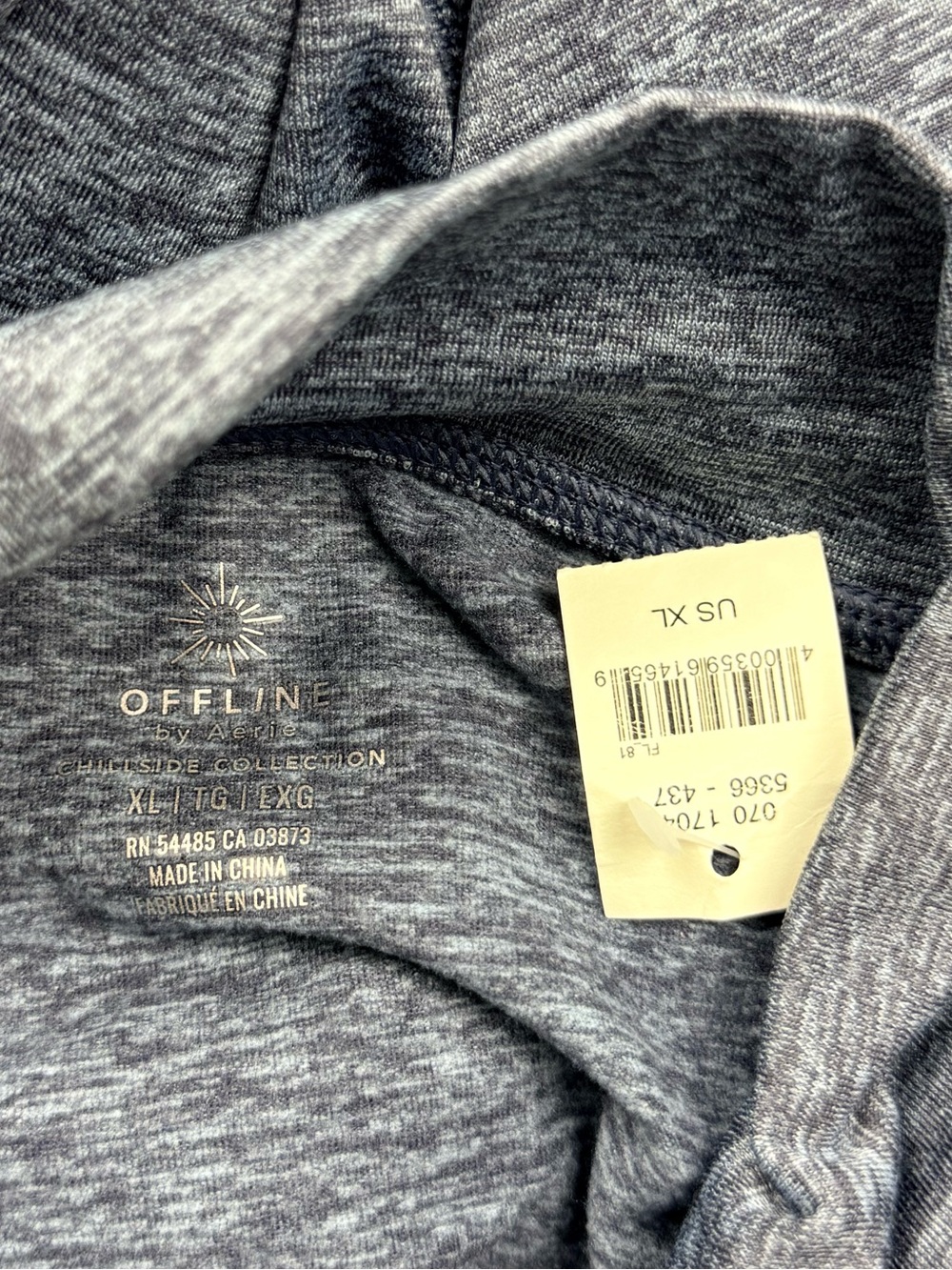 Offline aerie Women's Heather Navy Jumpsuit with Front Zip - Picture 4 of 4